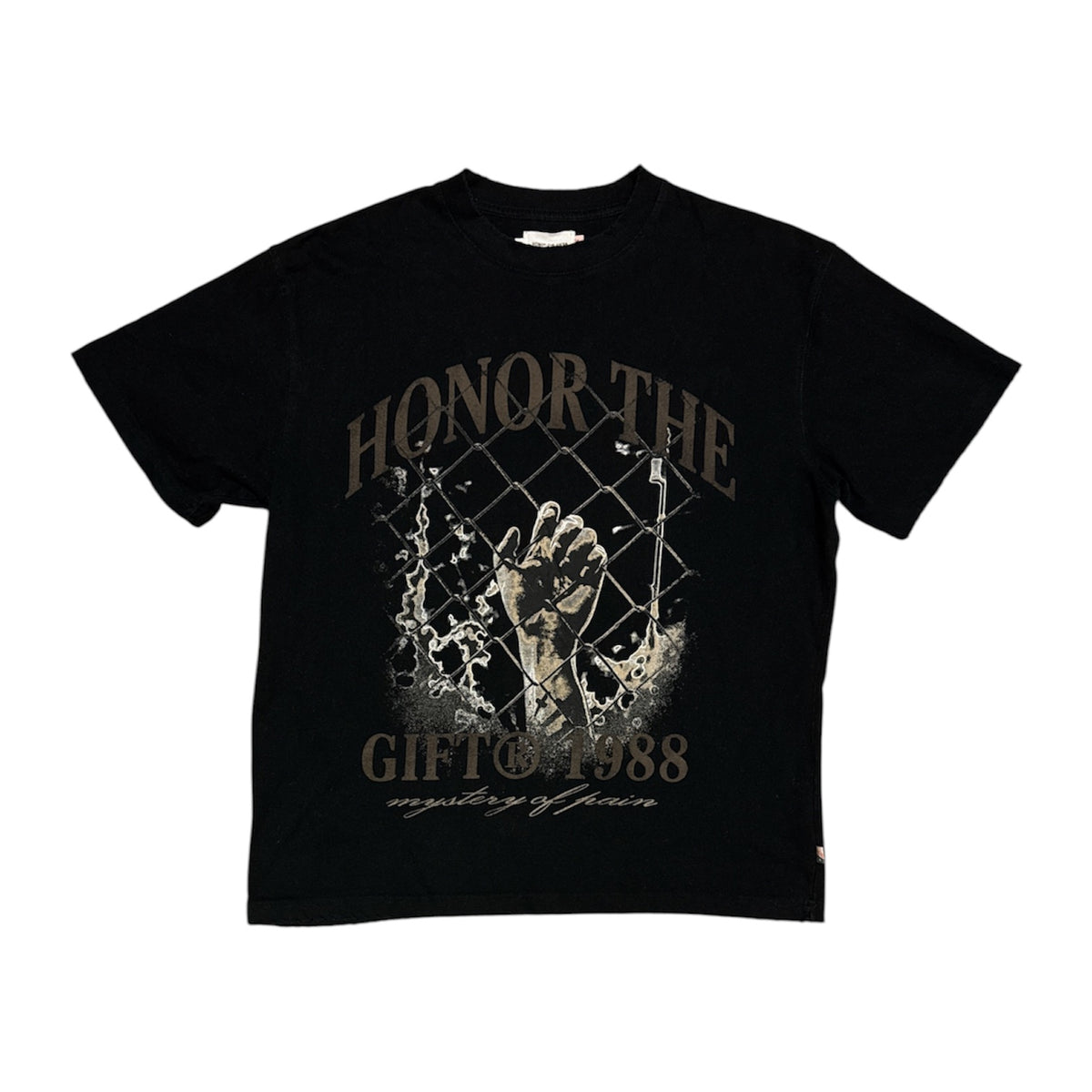 Honor the Gift Mystery Of Pain Distressed Black Tshirt