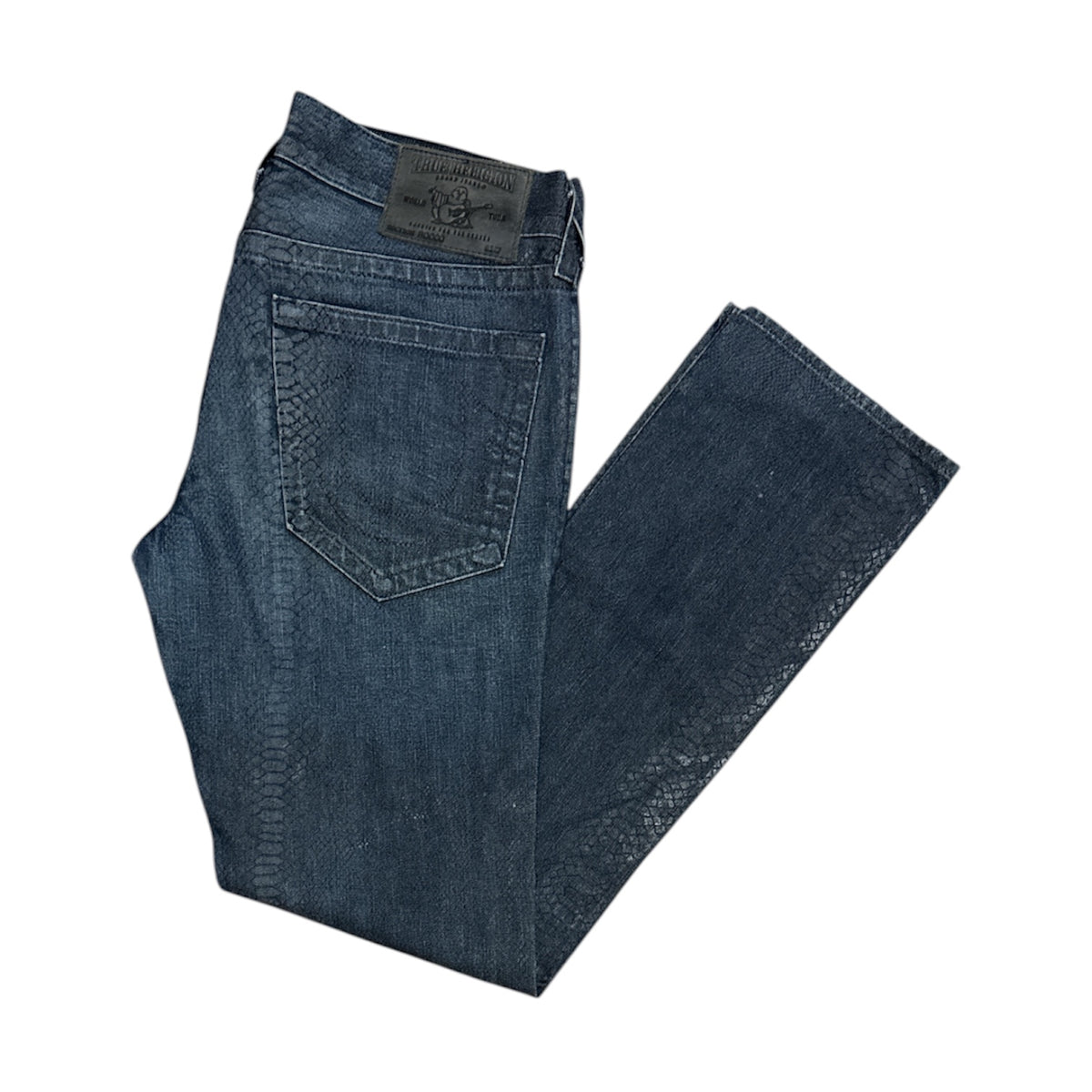 True Religion Snake Print Dark Blue Jeans