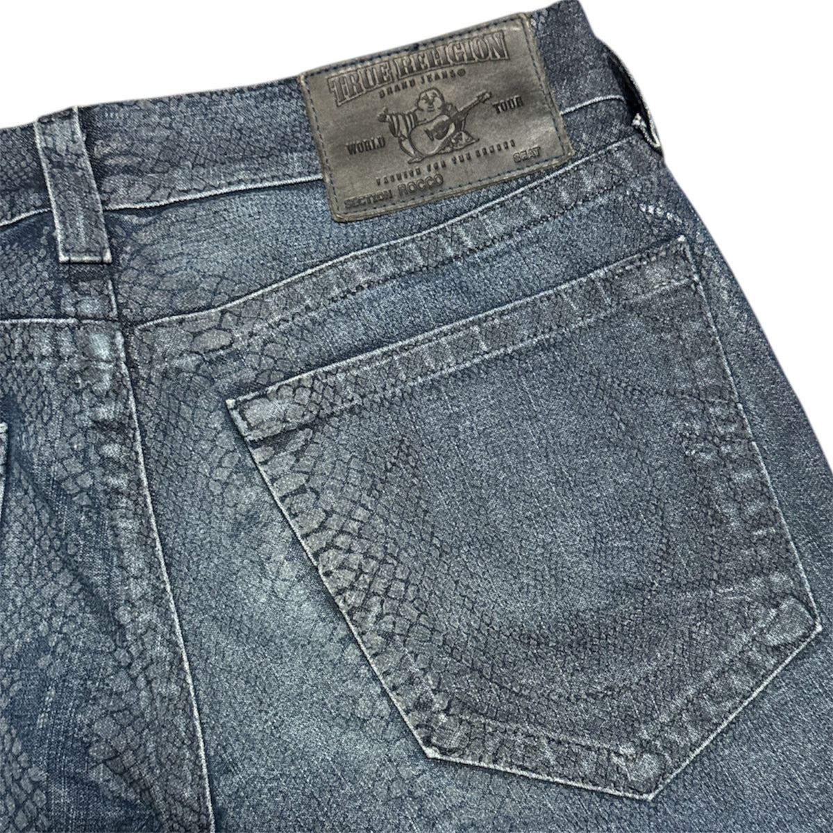 True Religion Snake Print Dark Blue Jeans