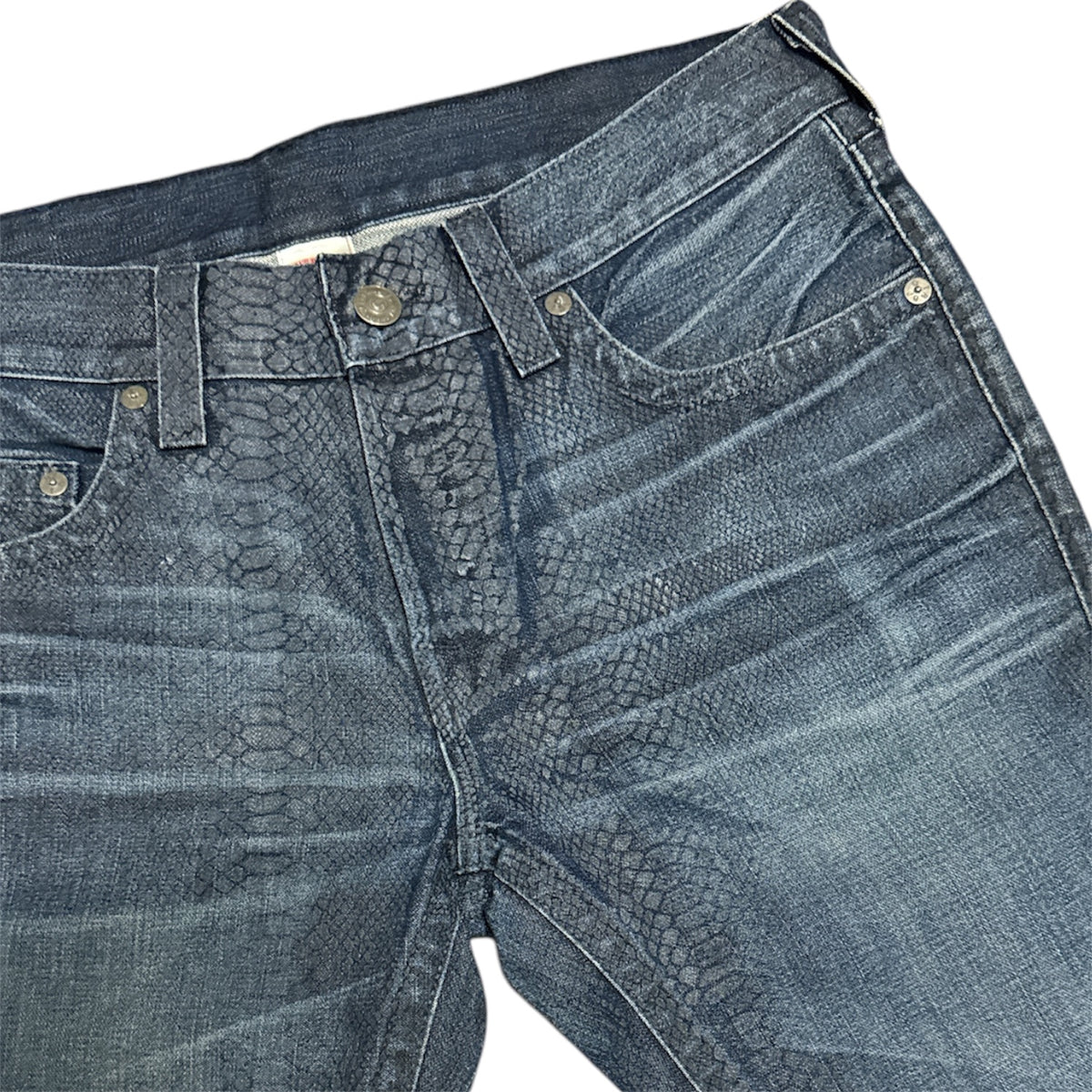 True Religion Snake Print Dark Blue Jeans
