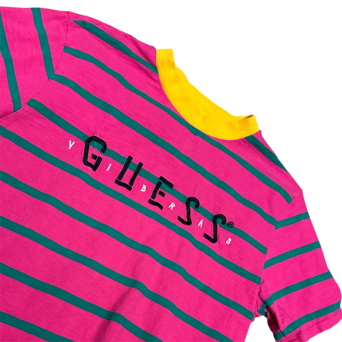 Guess x J-Balvin Vibras Hot Pink Striped Tshirt