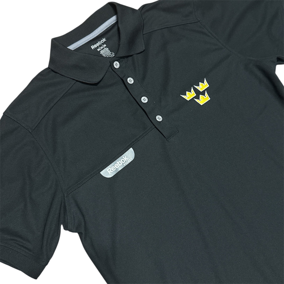 Reebok Hockey Sweden Tre Kronor Black Polo Shirt