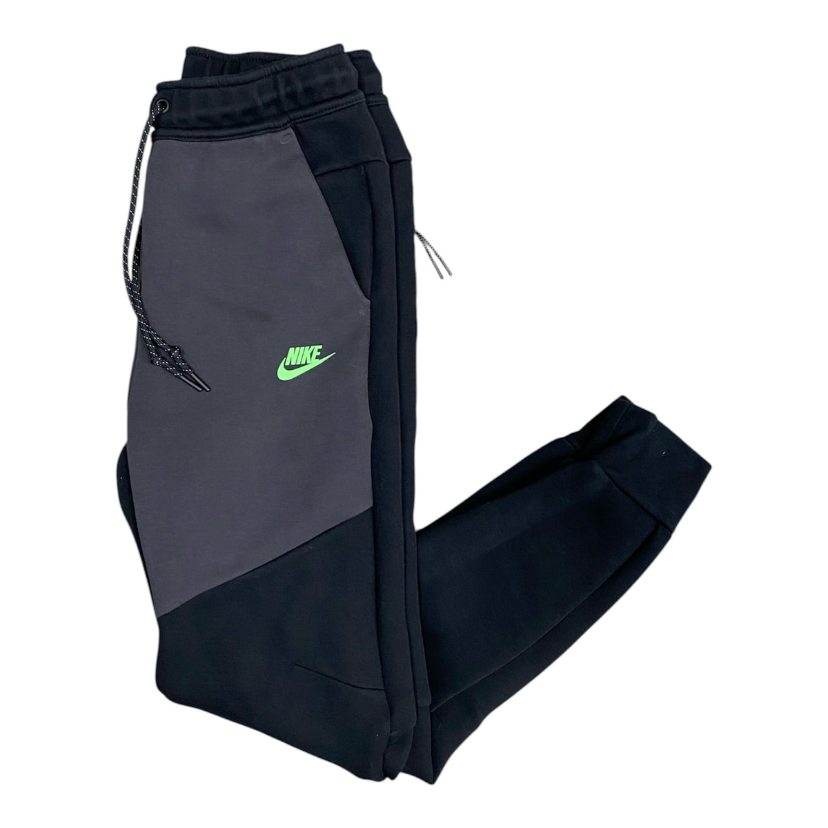 Nike Tech Black Grey Green Logo Sweatpants