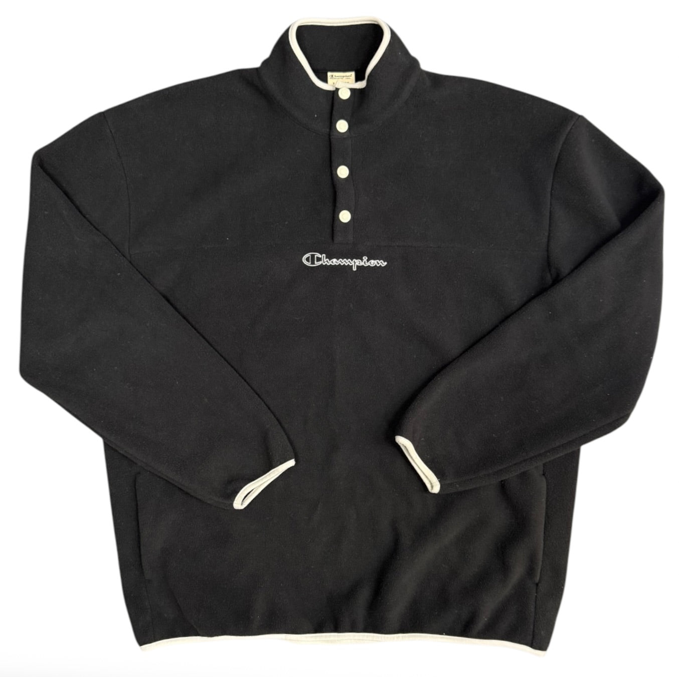 Champion Half Snap Black Fleece
