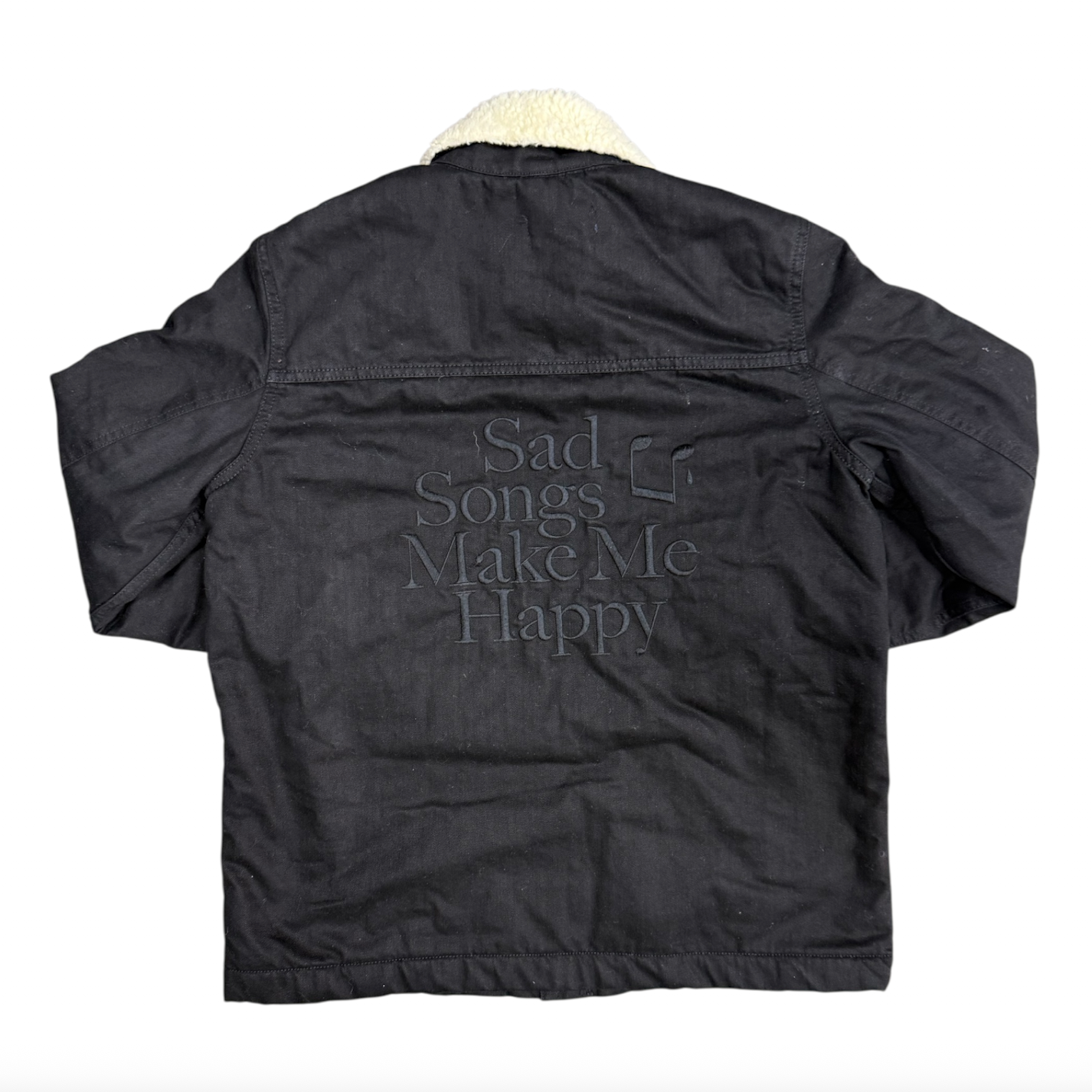 Wood Wood Denim Sad Songs Makes Me Happy Canvas Sherpa Jacket (W)