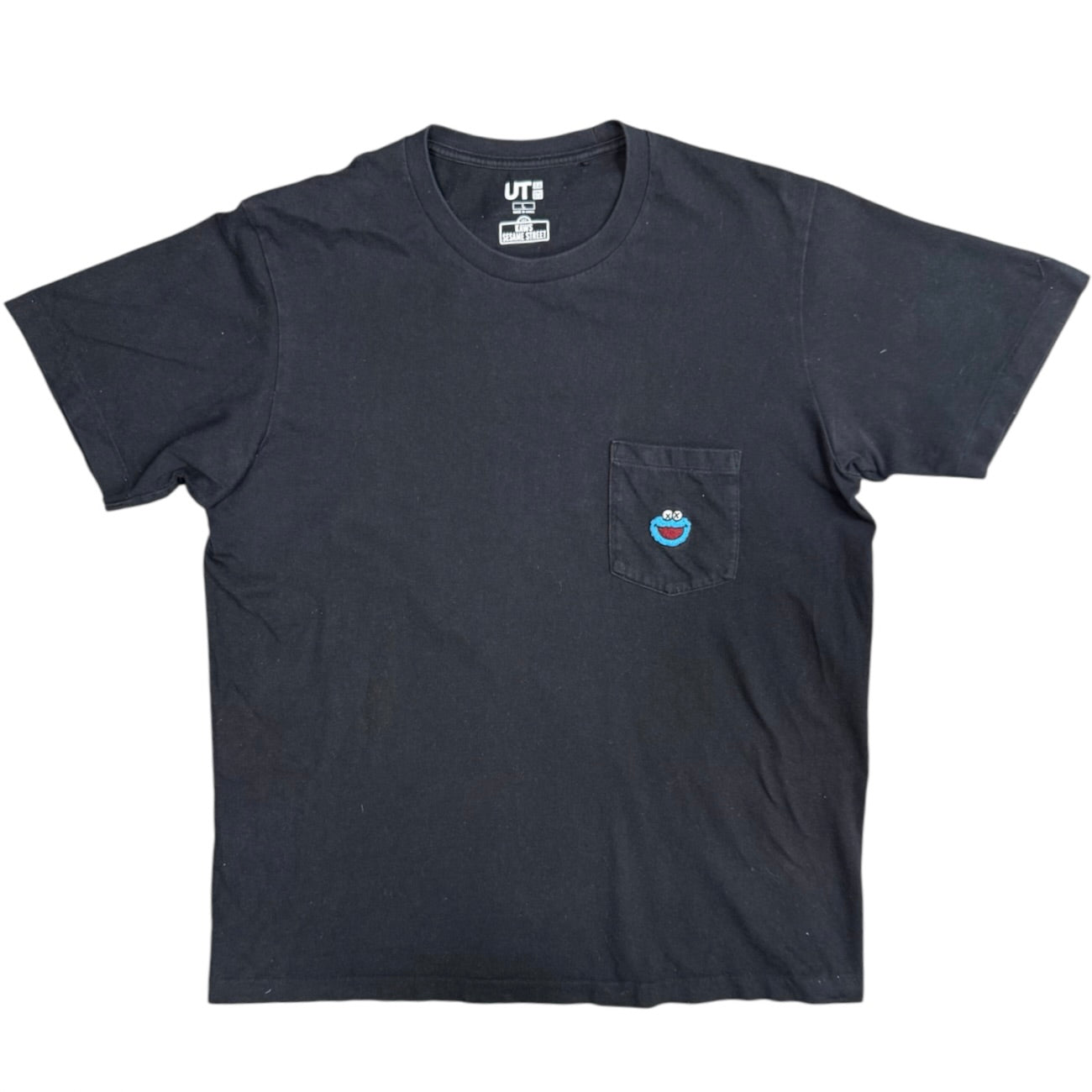 Uniqlo x Kaws x Sesame Street Cookie Monster Black Tshirt