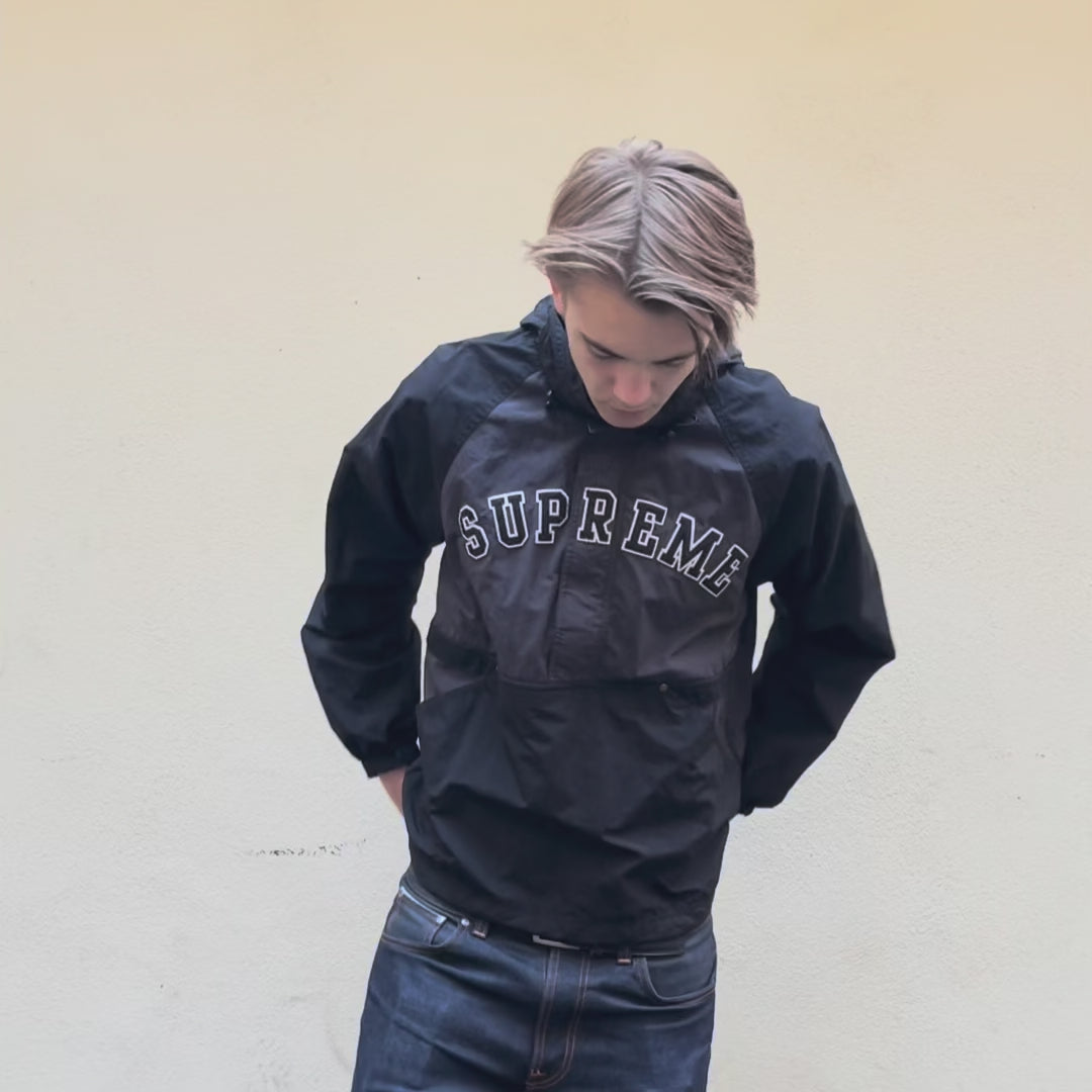 Supreme SS18 Court Half Zip Black Anorak Wind Jacket