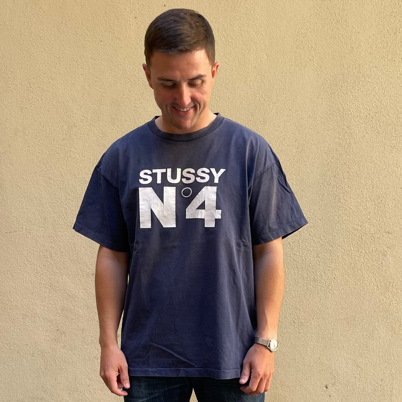 Vintage Stussy No 4 Logo Single Stitch