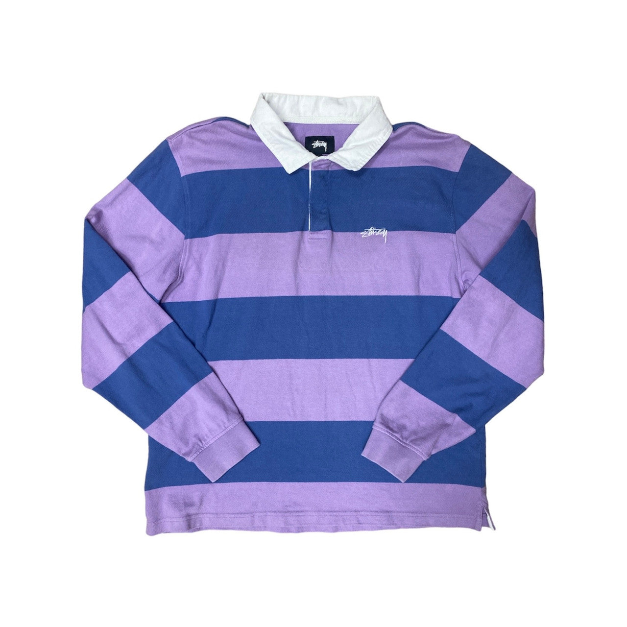 Stussy Raglan Rugby Shirt Purple Blue