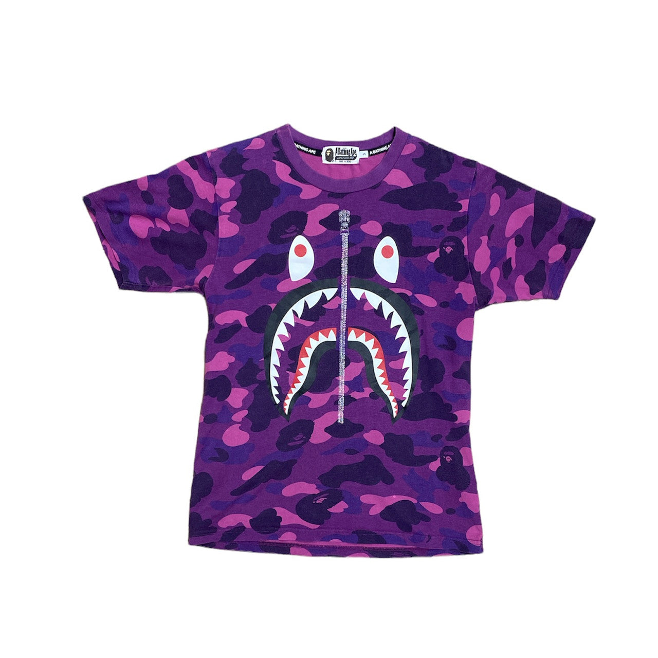 Bape Shark Face Purple Camp Tshirt