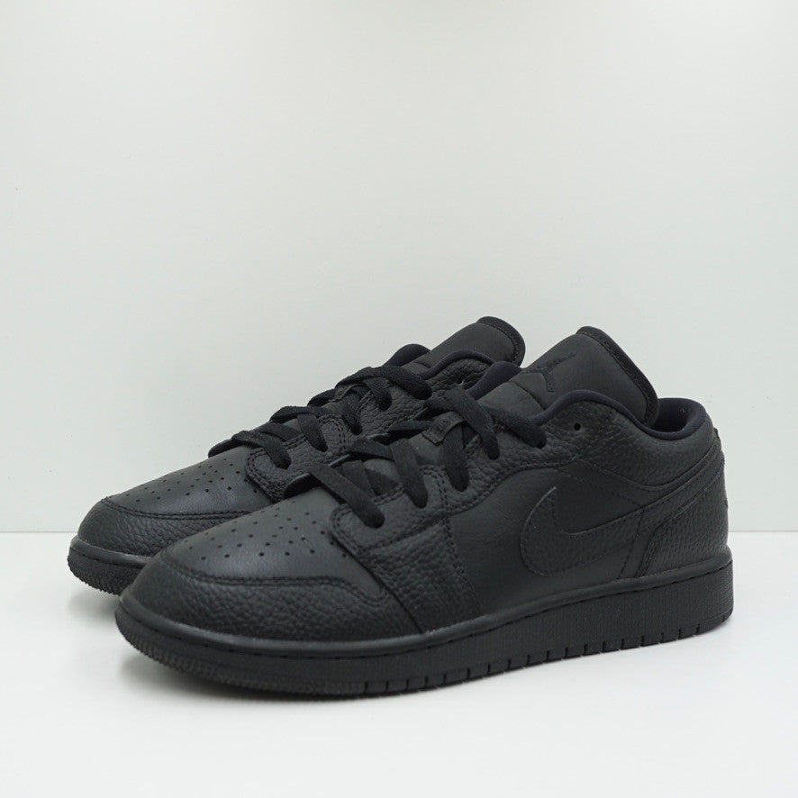 Jordan 1 Low Tumbled Leather Black (GS)