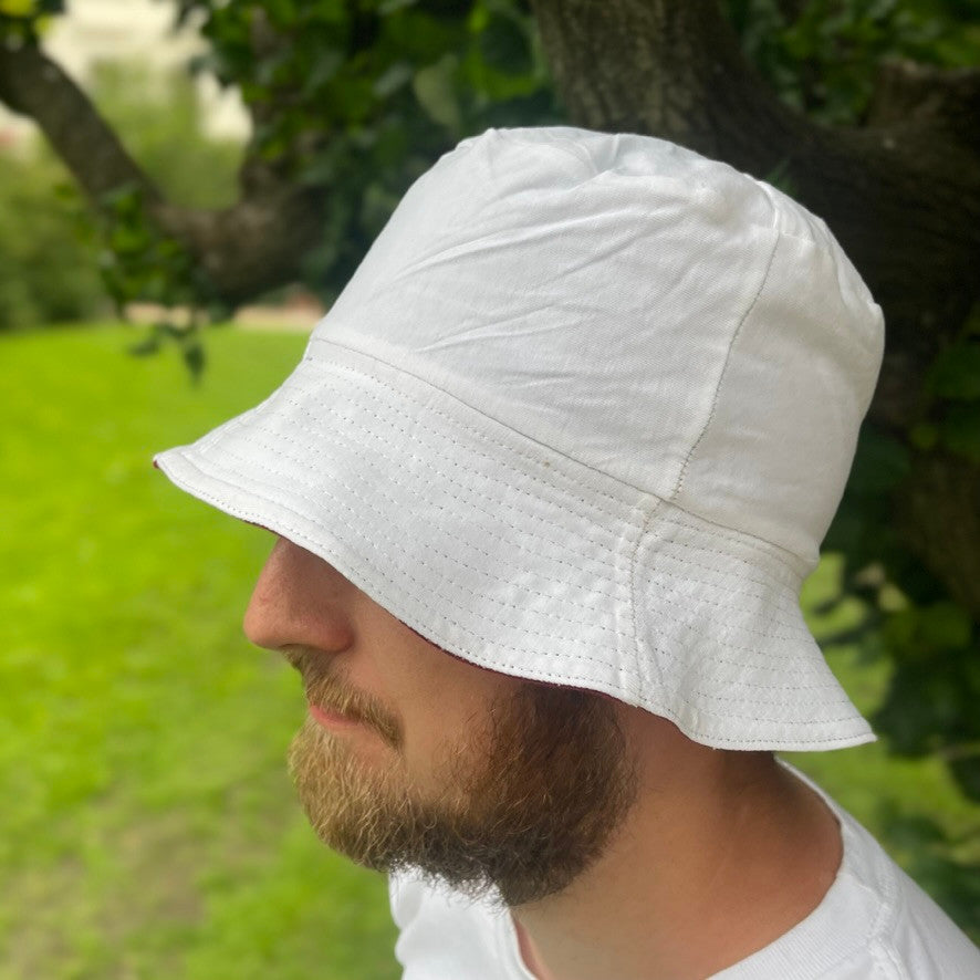 Nice Dud's White/Bordeaux Bucket Hat