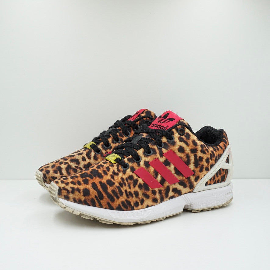 Adidas brown zx flux animal print trainers best sale