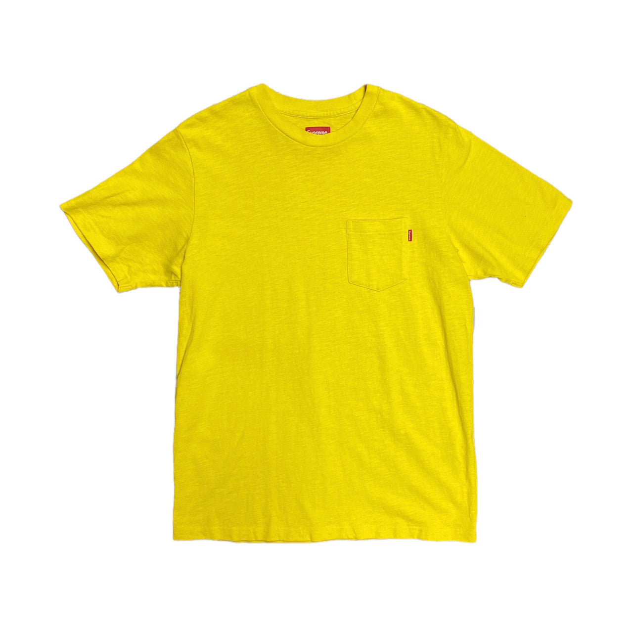 Supreme SS19 Overdyed Pocket Yellow Tshirt
