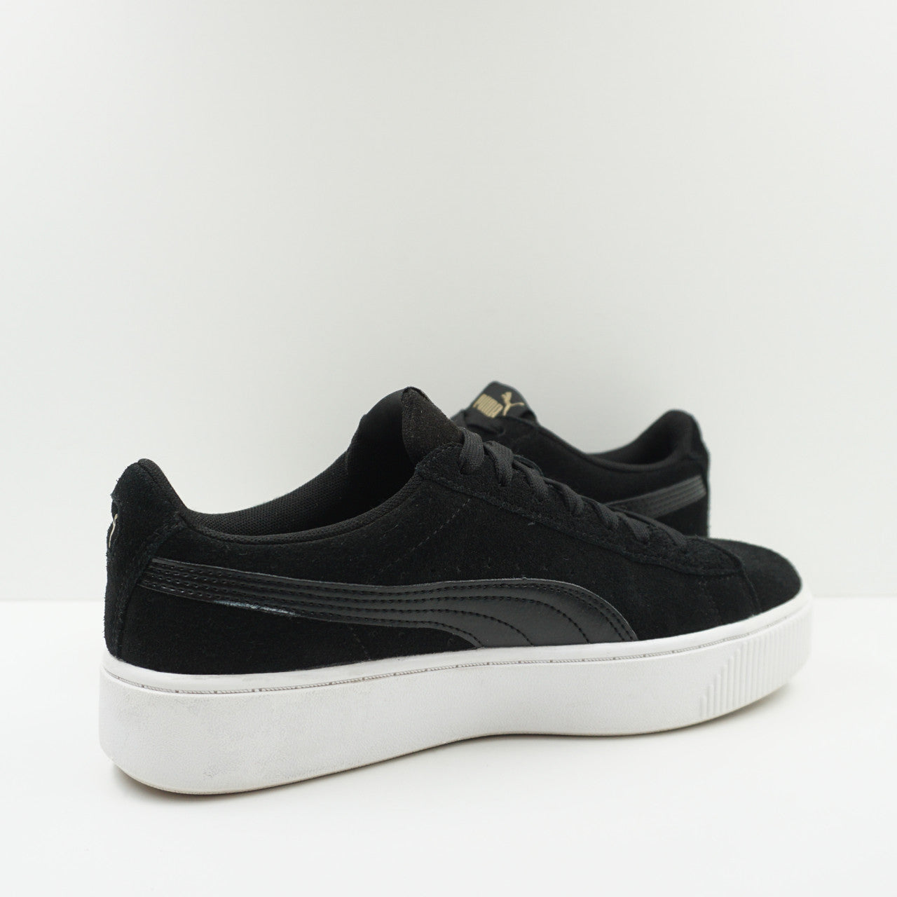 Puma - black suede hotsell 'vikky stacked' flatform trainers