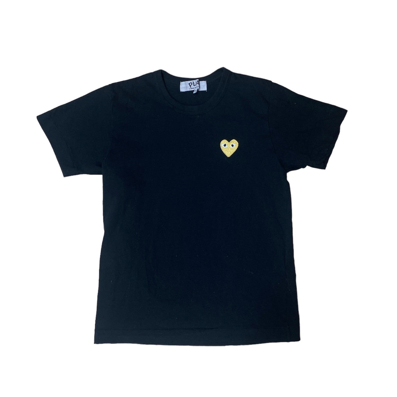 Comme Des Garçons Play Gold Heart Black Tshirt (W)