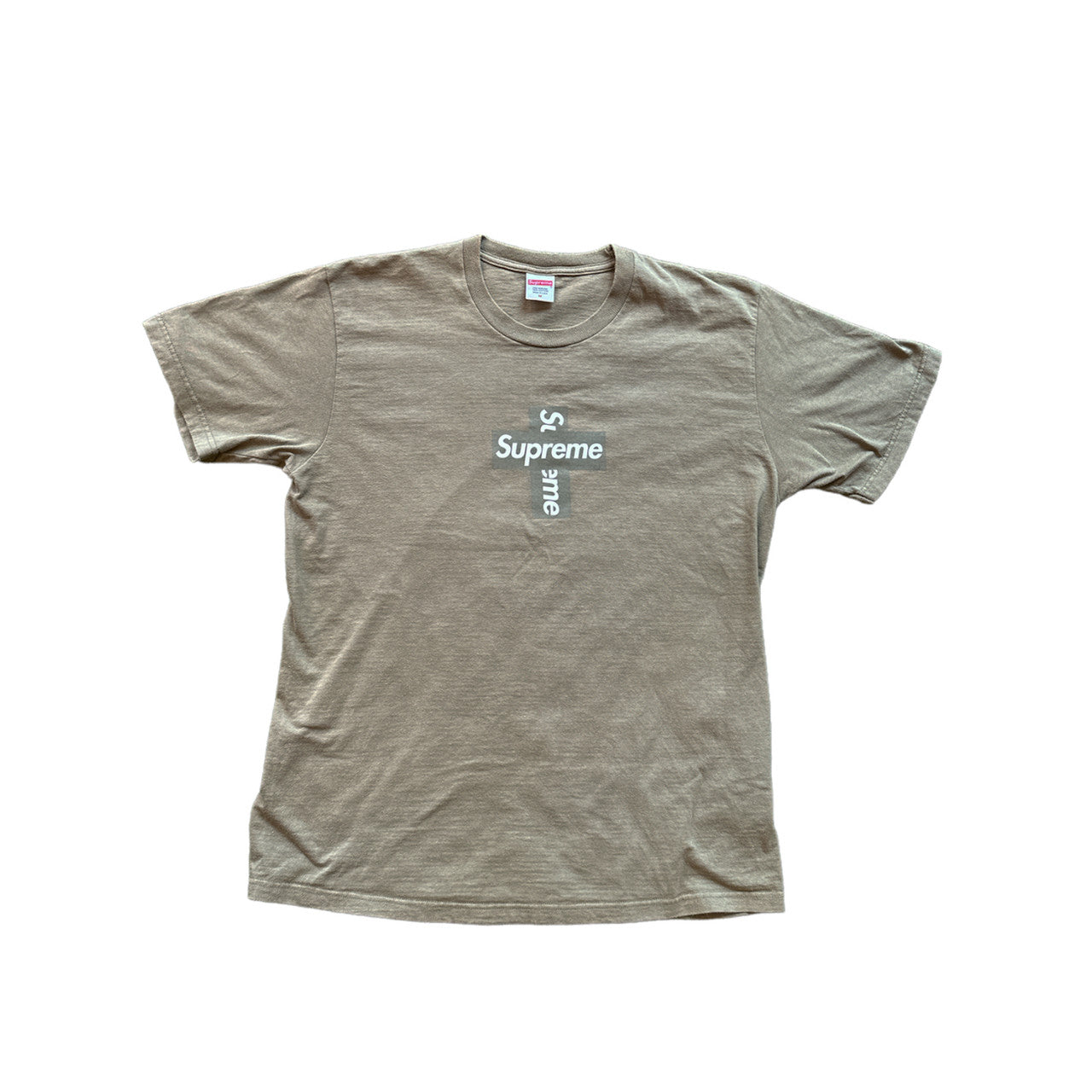 Supreme Cross Box Logo Light Olive Tshirt